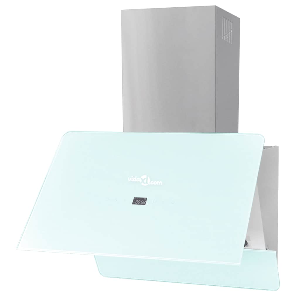 vidaXL Range Hood 600 mm Tempered Glass White
