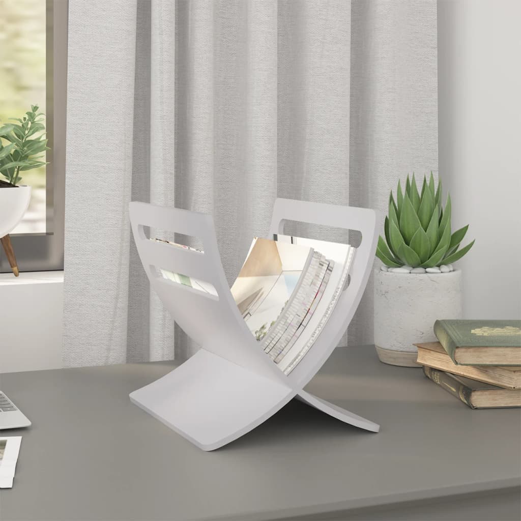 vidaXL Tijdschriftenrek vloermodel hout naturel