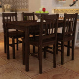 vidaXL Eettafel met 4 stoelen hout naturel