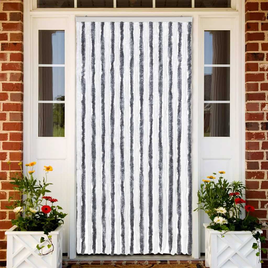 vidaXL Vliegengordijn 90x220 cm chenille beige en lichtbruin