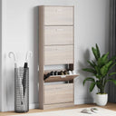 vidaXL Schoenenkast 59x17x169 cm bewerkt hout hoogglans wit