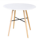 vidaXL Dining Table Round MDF White
