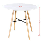 vidaXL Dining Table Round MDF White