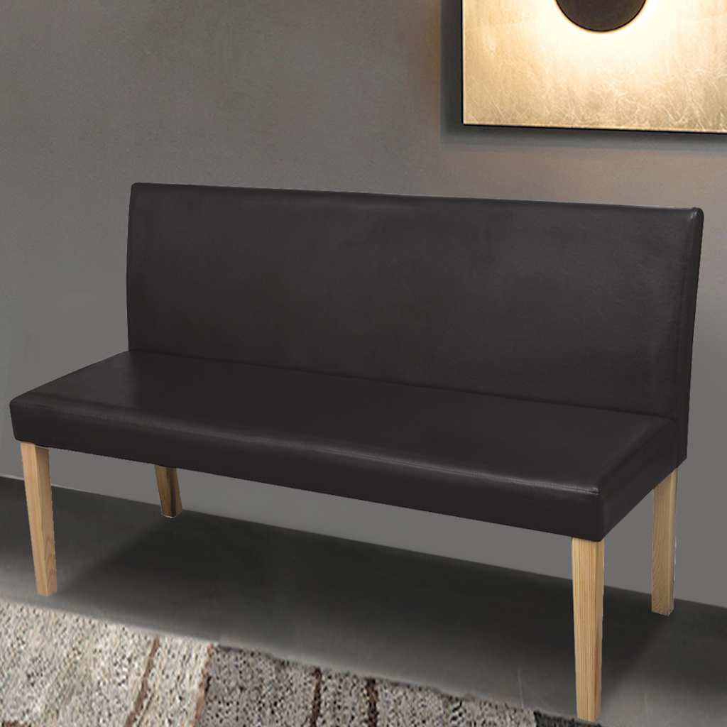 vidaXL Bench 139.5 cm faux leather dark brown