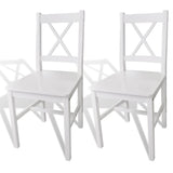 vidaXL Eetkamerstoelen 4 st grenenhout wit