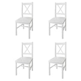 vidaXL Eetkamerstoelen 4 st grenenhout wit