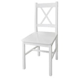 vidaXL Eetkamerstoelen 4 st grenenhout wit