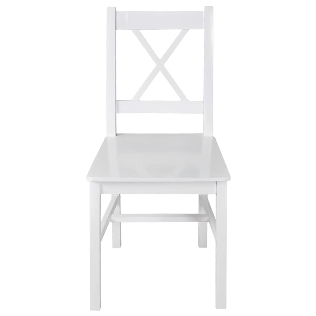 vidaXL Eetkamerstoelen 4 st grenenhout wit
