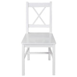 vidaXL Eetkamerstoelen 4 st grenenhout wit
