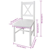 vidaXL Eetkamerstoelen 4 st grenenhout wit
