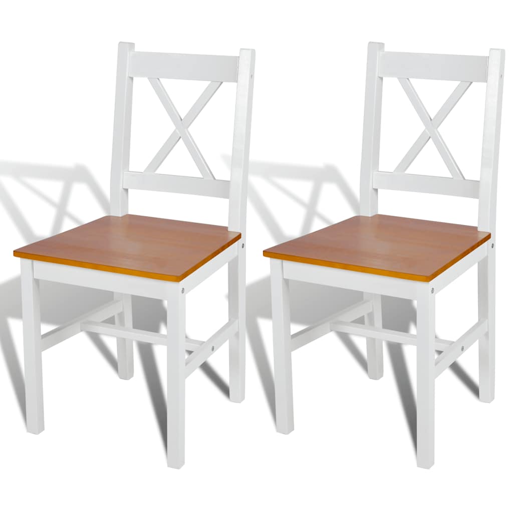 vidaXL Eetkamerstoelen 4 st grenenhout wit