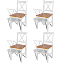 vidaXL Eetkamerstoelen 4 st grenenhout wit