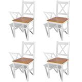 vidaXL Eetkamerstoelen 4 st grenenhout wit