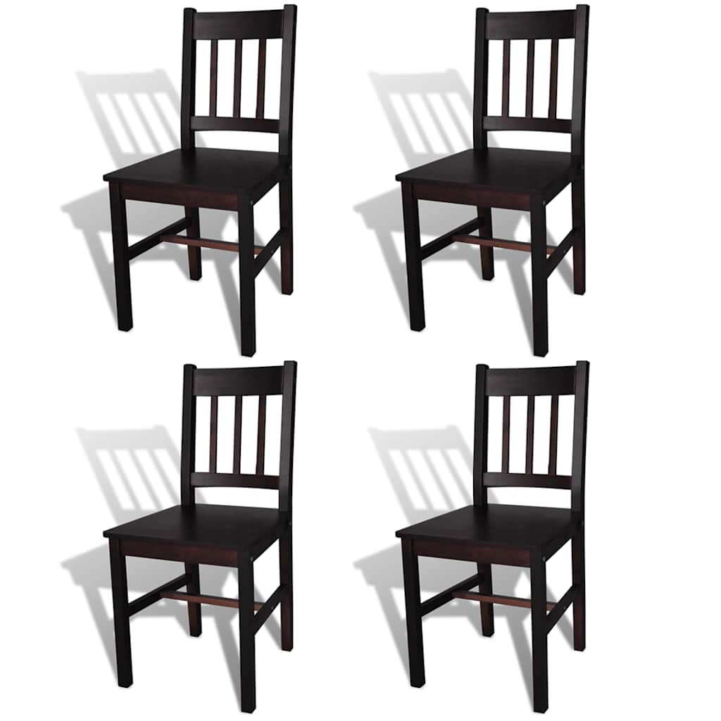 vidaXL Eetkamerstoelen 4 st grenenhout wit