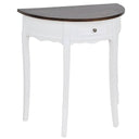 vidaXL Wandtafel met lade halfrond wit