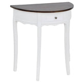 vidaXL Wandtafel met lade halfrond wit