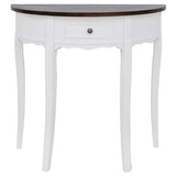 vidaXL Wandtafel met lade halfrond wit