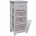 vidaXL Kast met 1 lade en 2 manden paulowniahout wit