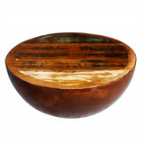 vidaXL Coffee Table Bowl Shaped with Steel Frame Recycled Wood