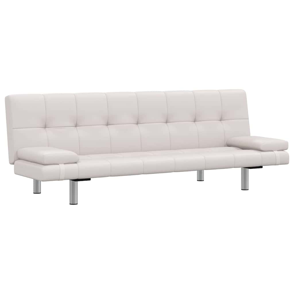 vidaXL Sofa bed with two cushions adjustable artificial leather black