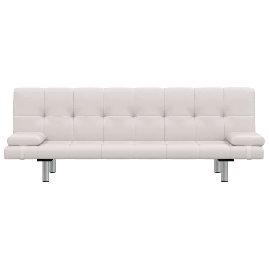vidaXL Sofa bed with two cushions adjustable artificial leather black