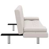 vidaXL Sofa bed with two cushions adjustable artificial leather black