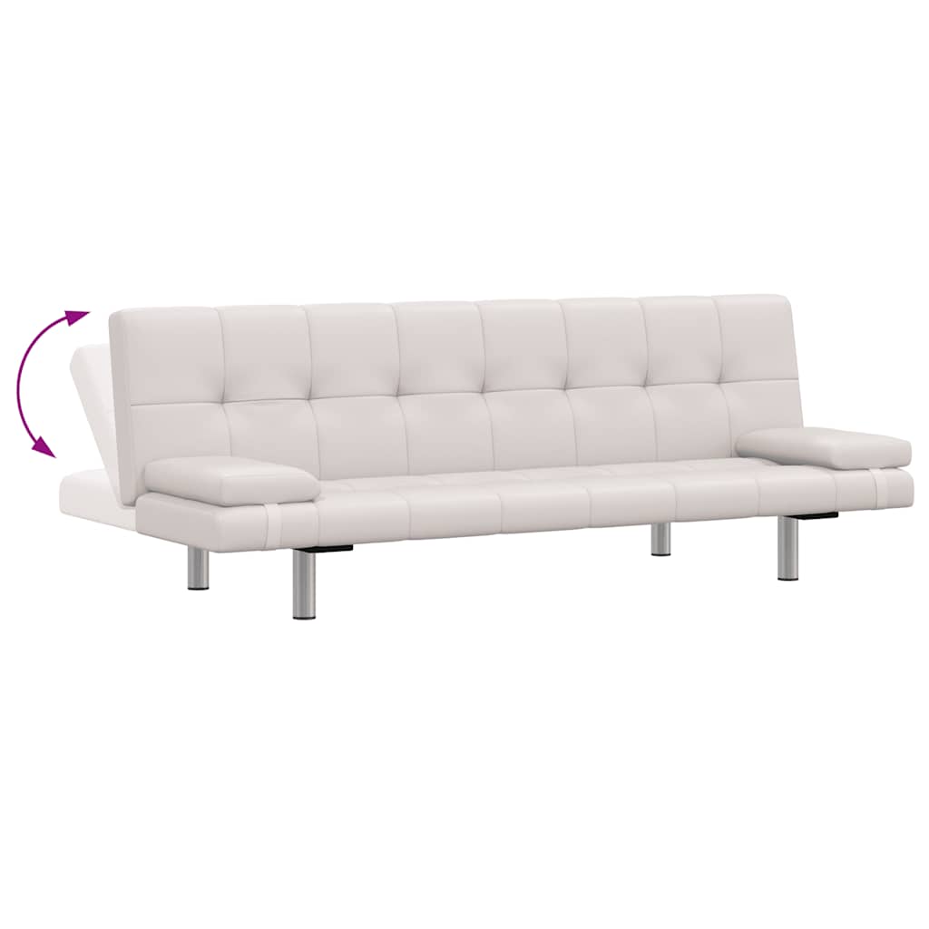 vidaXL Sofa bed with two cushions adjustable artificial leather black