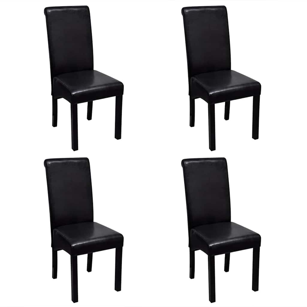 vidaXL Eetkamerstoelen 4 st kunstleer zwart