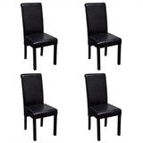 vidaXL Eetkamerstoelen 4 st kunstleer zwart