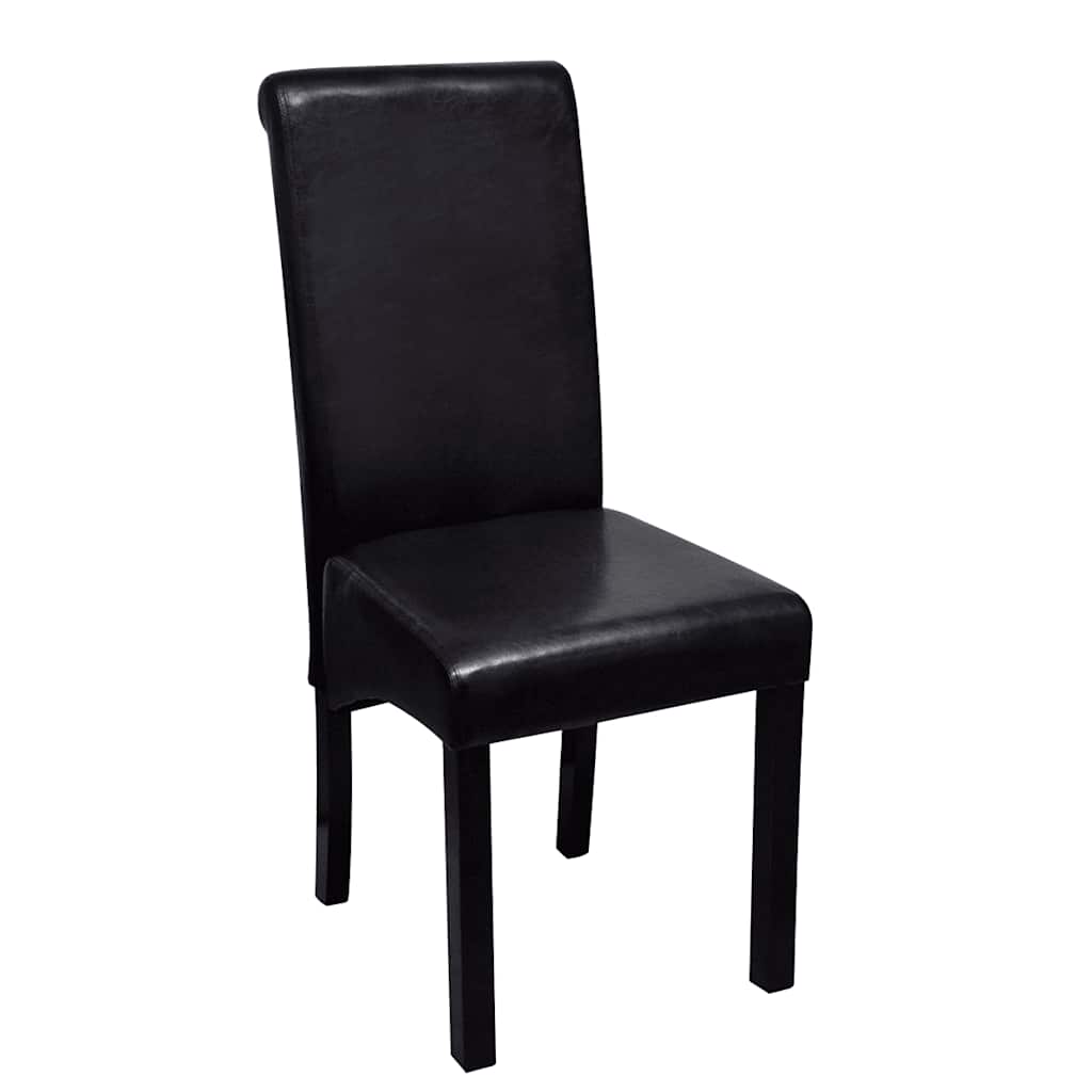 vidaXL Eetkamerstoelen 4 st kunstleer zwart