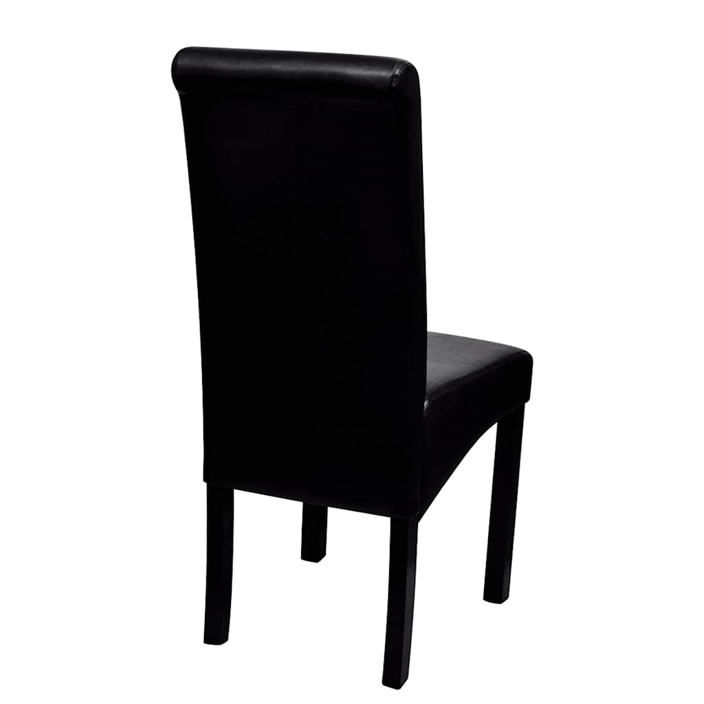 vidaXL Eetkamerstoelen 4 st kunstleer zwart