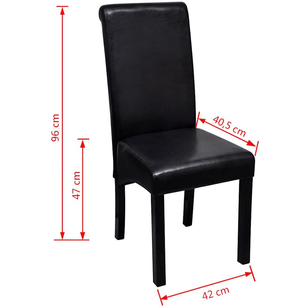 vidaXL Eetkamerstoelen 4 st kunstleer zwart