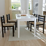 vidaXL Dining Chairs 2 pcs Solid Rubberwood and Velvet Brown