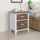 vidaXL Nightstands 2 pcs with 2 drawers grey and white