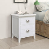 vidaXL Nightstands 2 pcs with 2 drawers grey and white