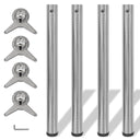 Pot de table en chrome hoogte verstelbaar 710 mm 4 st