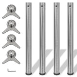 Tafelpoten in hoogte verstelbaar chroom 710 mm 4 st