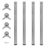 Tafelpoten in hoogte verstelbaar chroom 710 mm 4 st