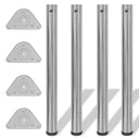 Tafelpoten in hoogte verstelbaar chroom 710 mm 4 st