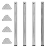 Tafelpoten in hoogte verstelbaar chroom 710 mm 4 st