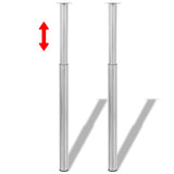 vidaXL Tafelpoten telescopisch 710-1100 mm chroom 2 st