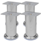 Bankpoten rond chroom 60 mm 4 st