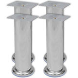 Bankpoten rond chroom 60 mm 4 st