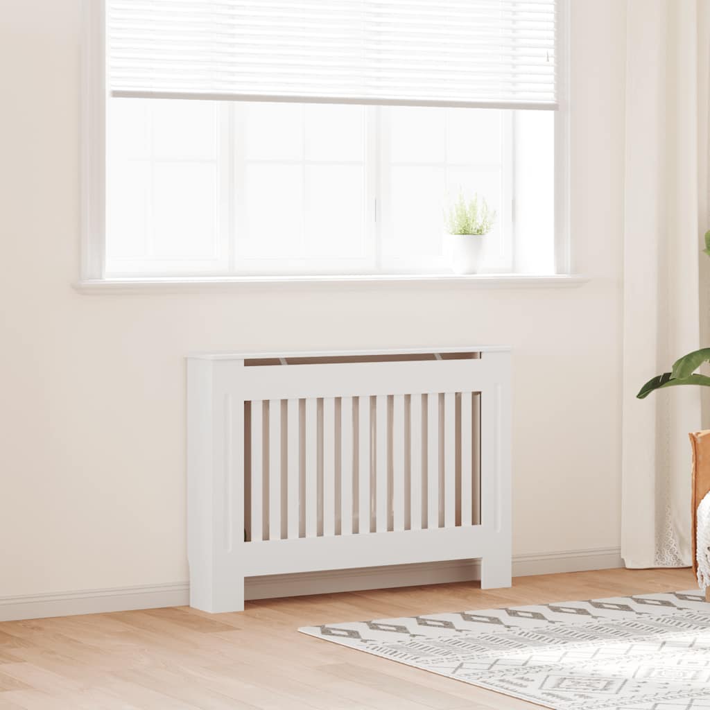 vidaXL Radiator Cover 112 cm MDF White