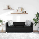 vidaXL Three-Seater Sofa Artificial Leather Black