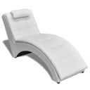 vidaXL Chaise longue met kussen kunstleer zwart