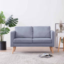 vidaXL Two-Seater Sofa Fabric Light Grey