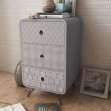 vidaXL Nightstand with 3 drawers grey