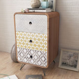 vidaXL Nightstand with 3 drawers grey