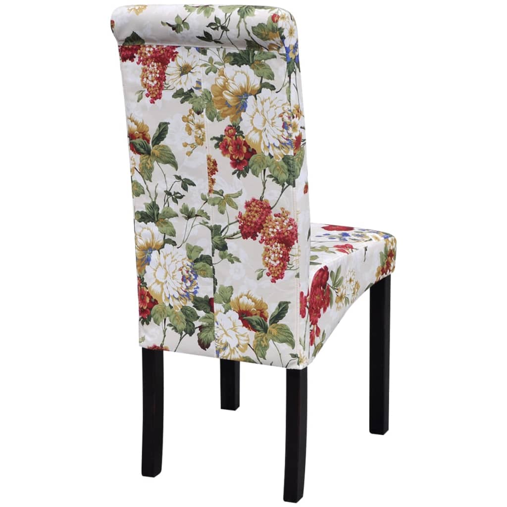 vidaXL Eetkamerstoelen 2 st stof meerkleurig